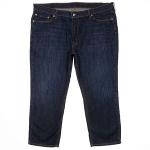 Levis Mens 541 Straight Leg Jeans Measure 43x25.5 Dark Blue Denim Stretch Hemmed